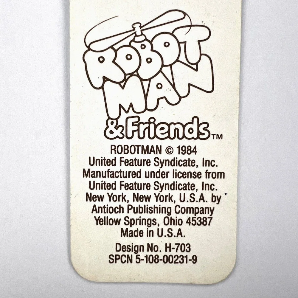 Vintage 1984 Robotman &‎ Friends Bookmark Antioch Publishing Happy Endings H-703
